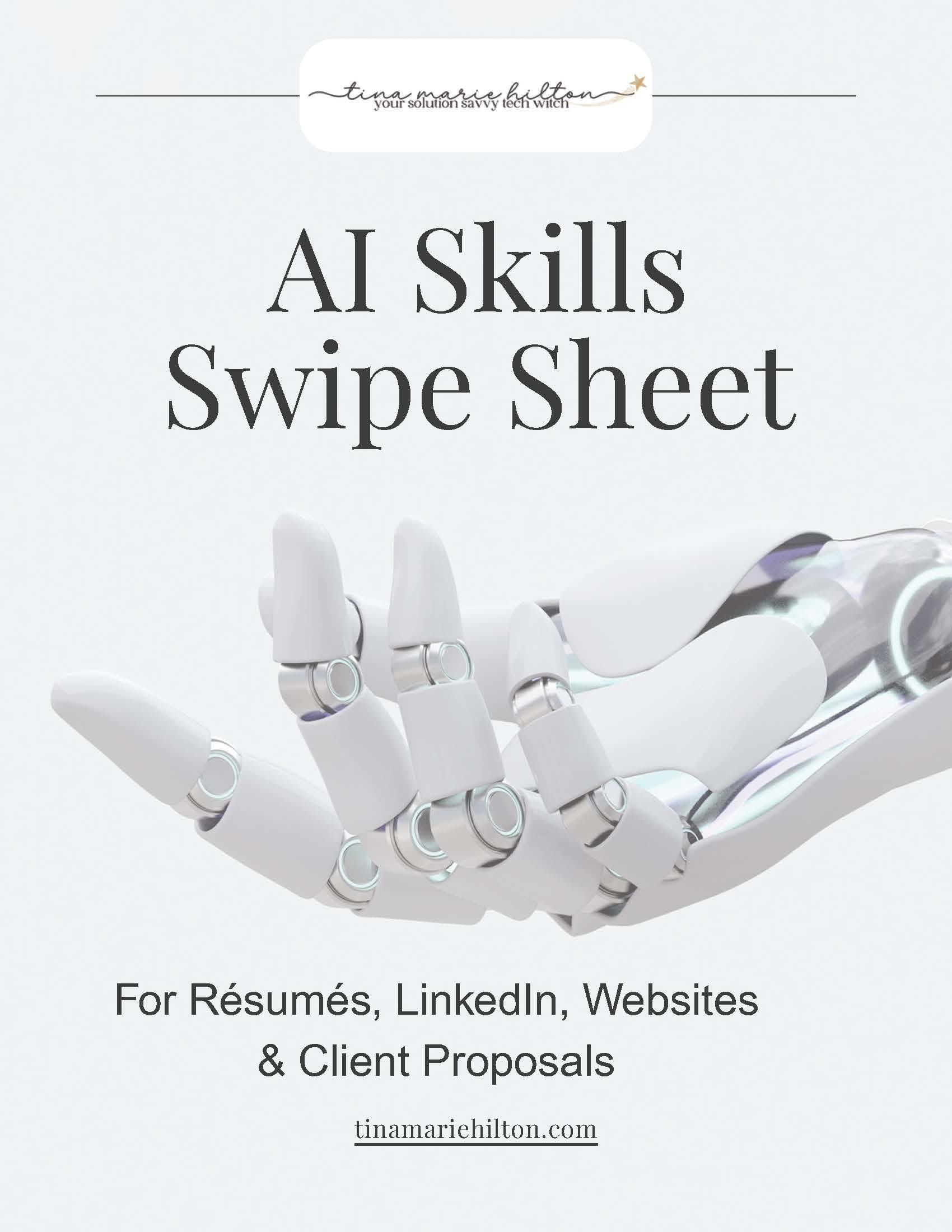 AI Skills Swipe Sheet